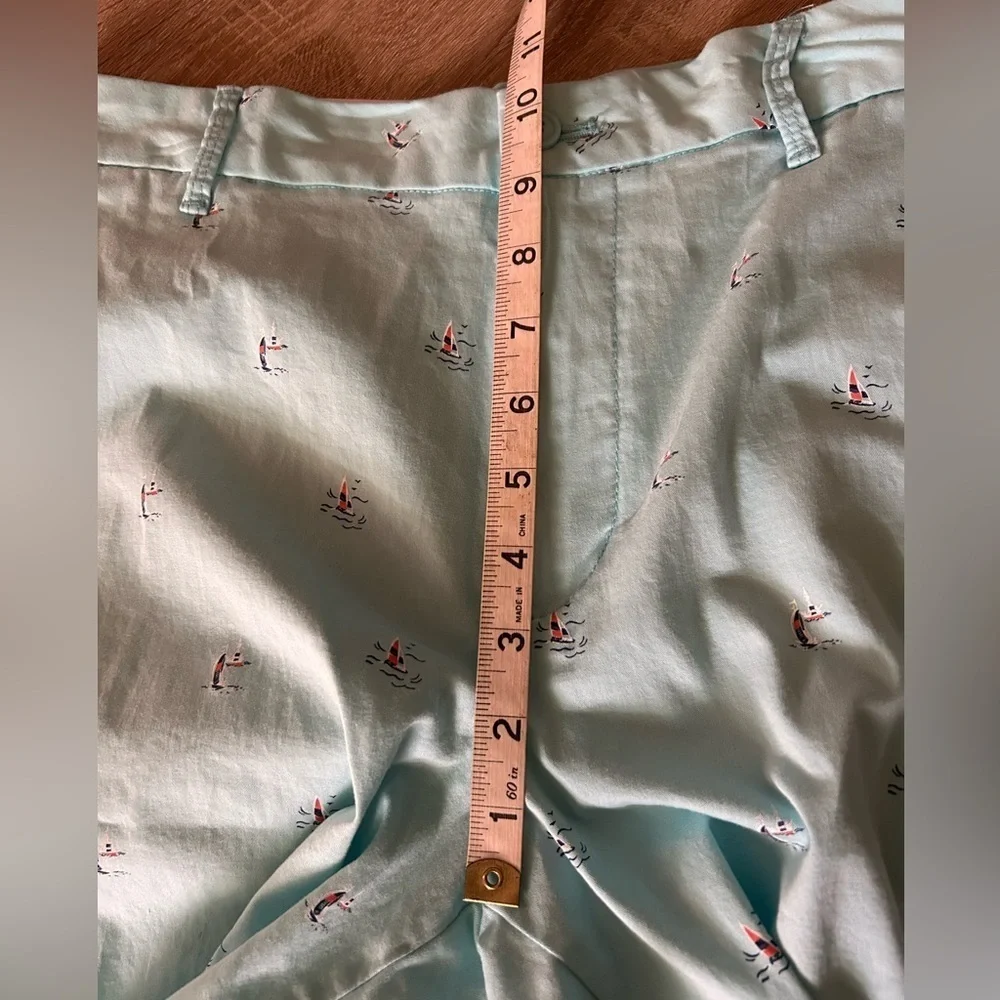 Izod Harborside Printed Men Flat Front Chino Stretch Shorts Size 30 New